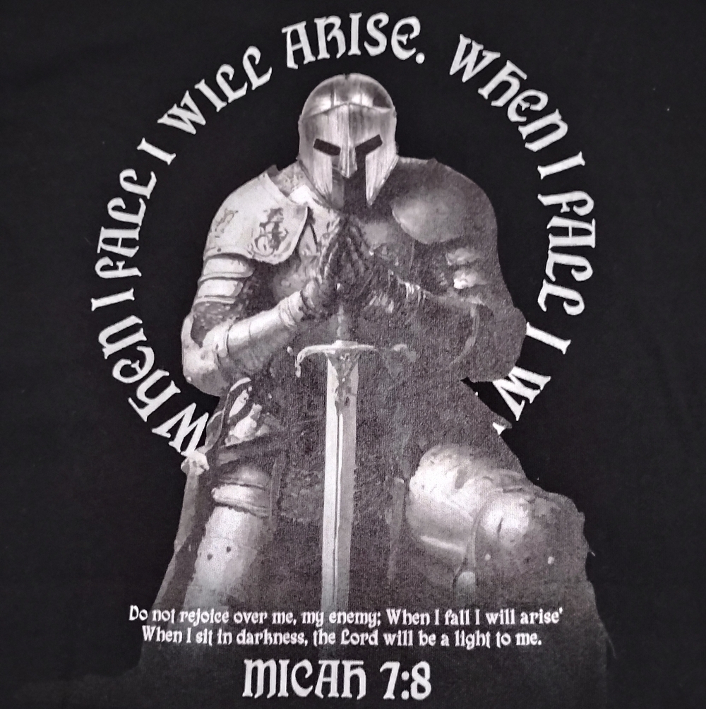 Black  Tee Shirt with Label XS Little Warrior Soldier